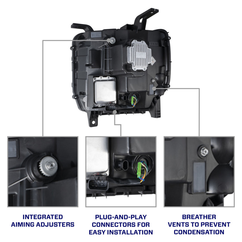 GMC Sierra 2500 Headlights - FORM Lighting - LED Projector with Amber DRL - Amber - `14-`19